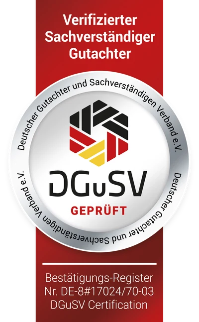 DGuSV-Siegel: Verifizierte Sachverständige und Gutachterin, Deutscher Gutachter und Sachverständigen Verband e. V.